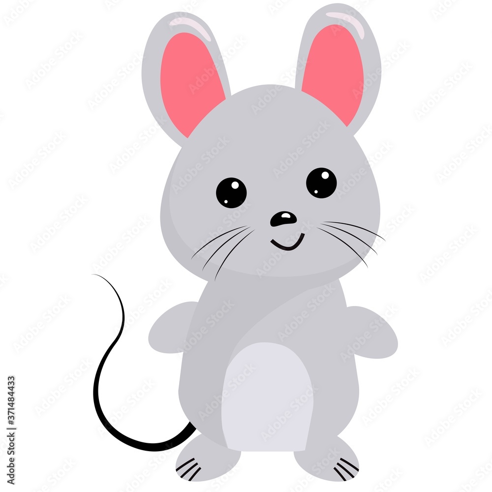 Hand drawn vector illustration of a cute mouse. Vector Illustration. Hand drawn vector illustration of a cute mouse. Vector Illustration.