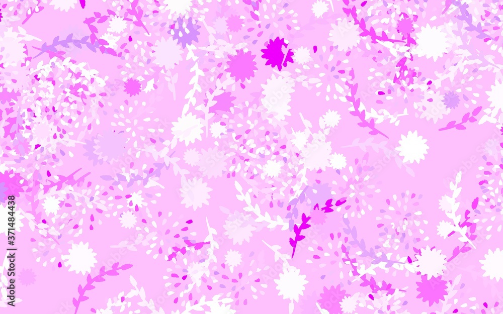 Light Purple, Pink vector elegant wallpaper with flowers
