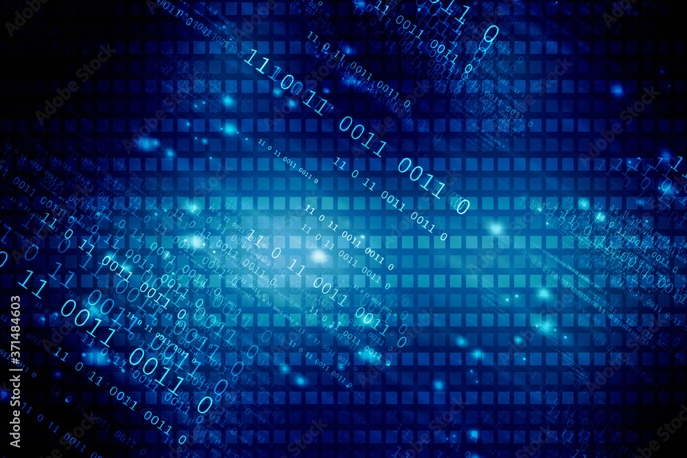 2d illustration abstract digital binary data on computer screen 2d illustration abstract digital binary data on computer screen