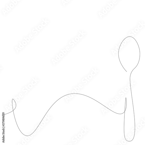 Spoon continuous line drawing. Vector illustration