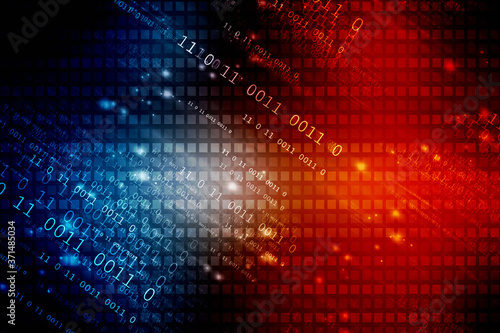 2d illustration abstract digital binary data on computer screen