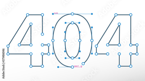 404 Error Page Vector Line Concept, Link to a non-existent page. Vector Illustration