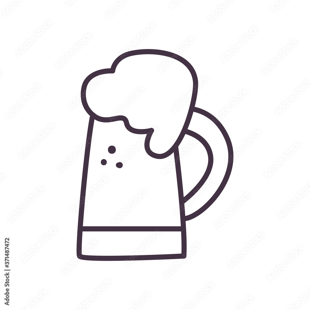 beer glass with foam line style icon vector design beer glass with foam line style icon vector design