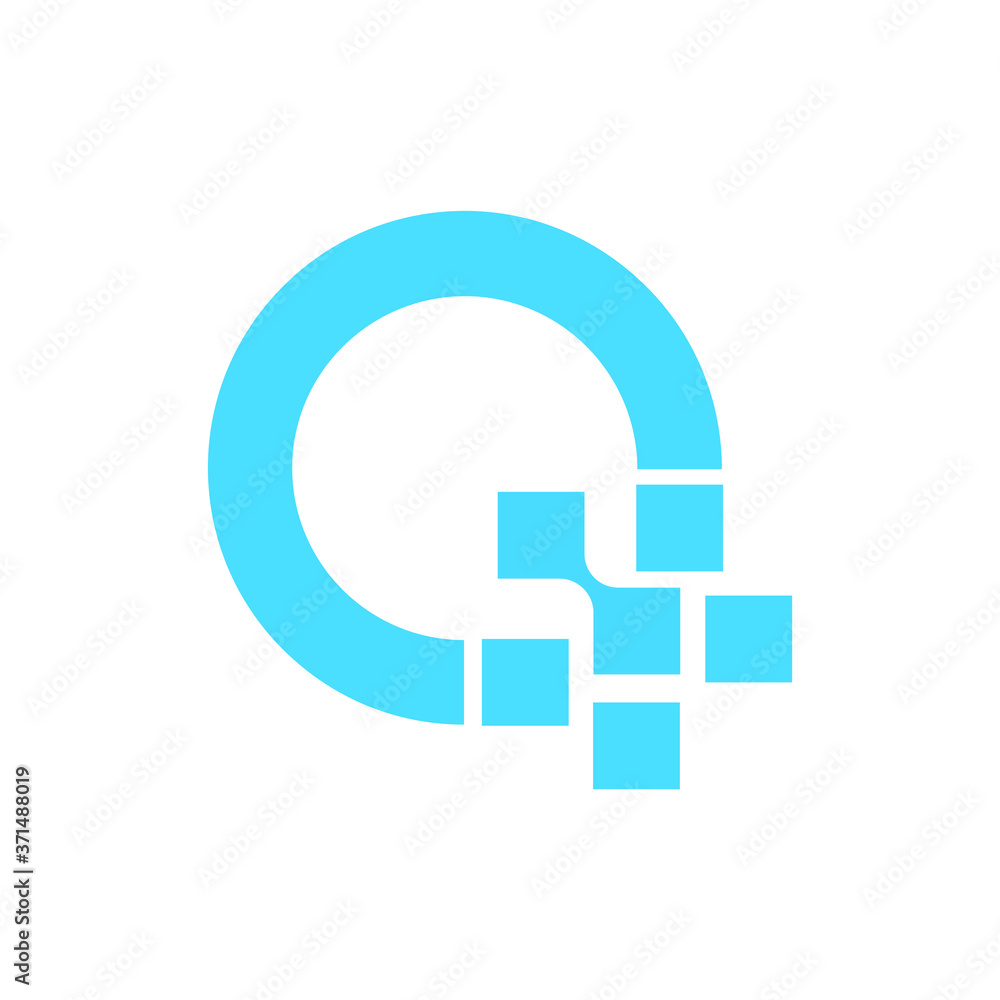 Pixel Letter C Logo Design Template. Letter c, o technology icon. Pixel Letter C Logo Design Template. Letter c, o technology icon.