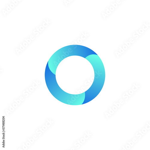 Letter O logo template. Business logo template. Circle technology icon. Stock illustration.