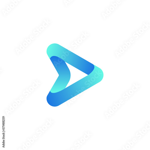 play media sign logo icon vector template. Vector abstract material design, flat style.