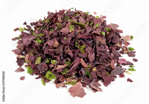 Dry Red Seaweed - Healthy Nutrition on white Background - Isolated