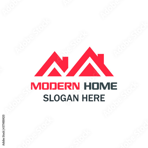 Real estate logo and business card template. Modern home icon.
