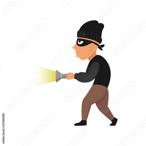 Thief when stealing mascot design illustration pose