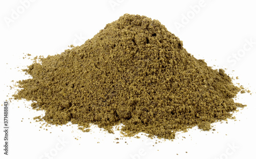 Hemp Seed Powder on white Background - Isolated