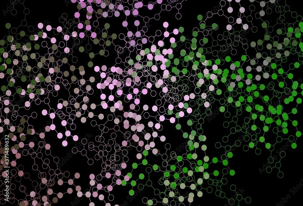 Dark Pink, Green vector template with artificial intelligence structure.