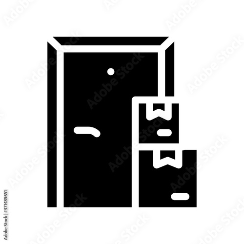contactless door delivery glyph icon vector illustration
