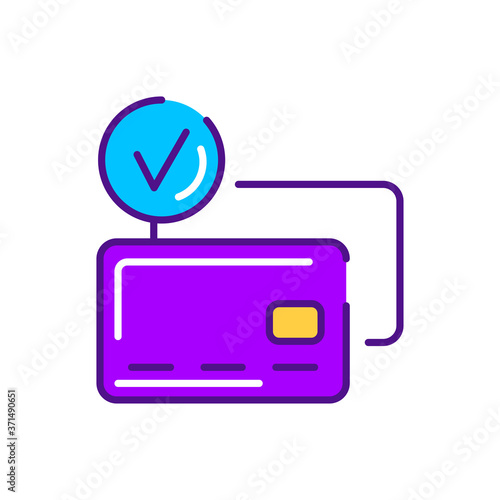 Bank payment cards color line icon. Cash bank account. Pictogram for web page, mobile app, promo. UI UX GUI design element. Editable stroke.
