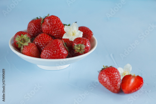 red juicy ripe sweet summer strawberry