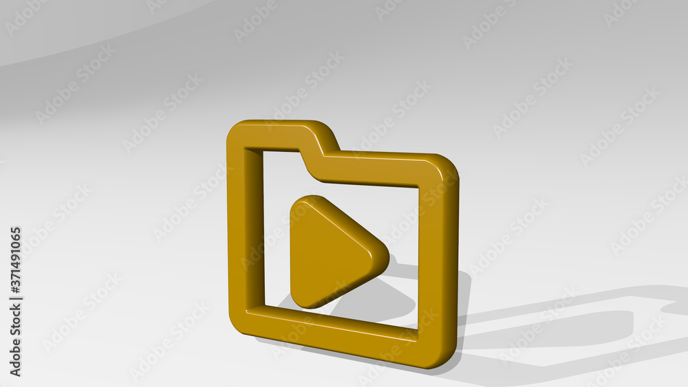 folder media 1 alternate 3D icon casting shadow - 3D illustration for business and background folder media 1 alternate 3D icon casting shadow - 3D illustration for business and background
