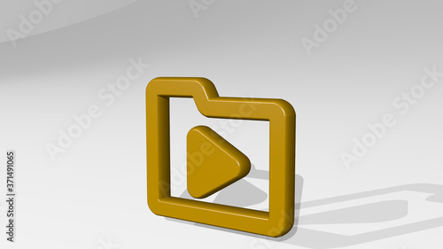 Free Download folder media 1 alternate 3D icon casting shadow - 3D illustration for business and background - GFXLoad