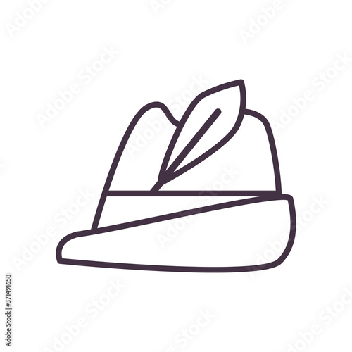 oktoberfest hat line style icon vector design