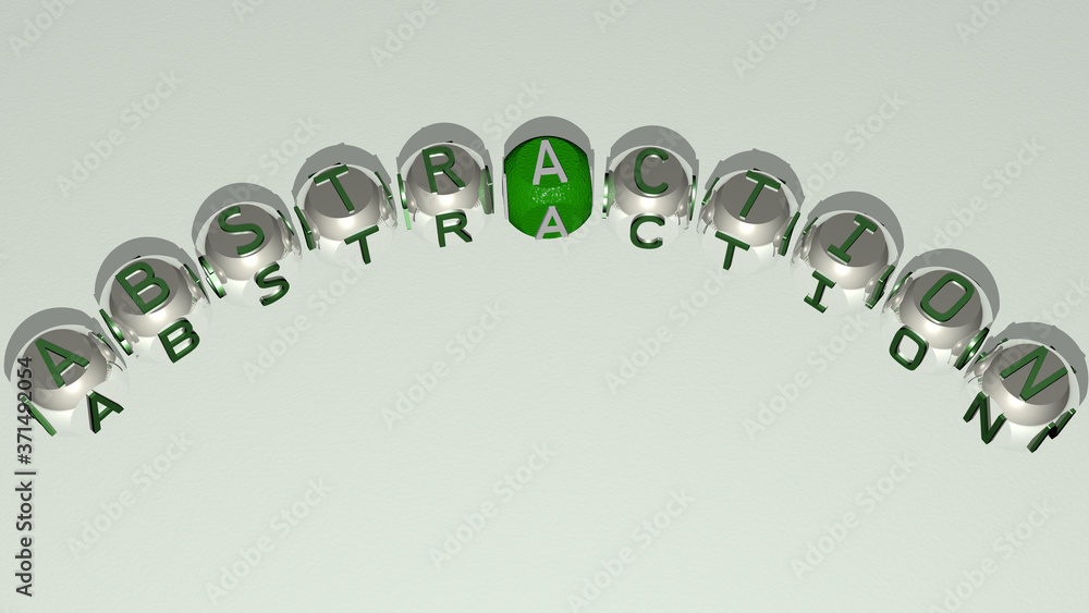 abstraction curved text of cubic dice letters - 3D illustration for background and design abstraction curved text of cubic dice letters - 3D illustration for background and design