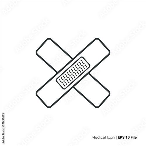 bandage icon outline. bandage logo vector design. isolated by white background © Applesix_std