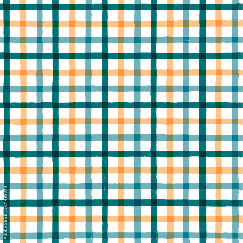 Gingham seamless pattern. watercolor strokes checkered plaid, rustic tartan background, vector. vector summer print Gingham seamless pattern. watercolor strokes checkered plaid, rustic tartan background, vector. vector summer print
