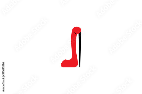 High heel red flamingo