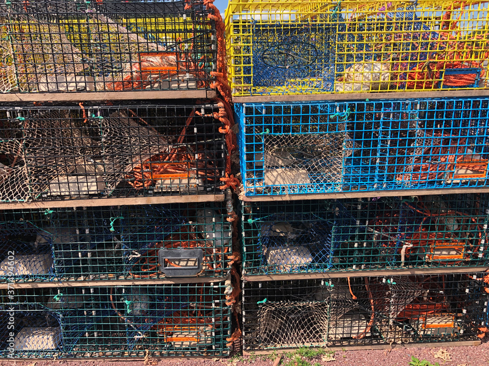 Lobster traps in New Brunswick Canada
