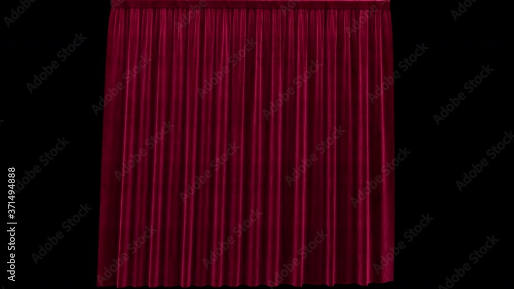 Swinging red velvet curtain with alpha channel Swinging red velvet curtain with alpha channel
