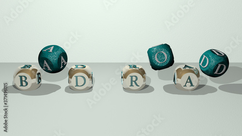 bad road dancing cubic letters - 3D illustration for background and concept photo