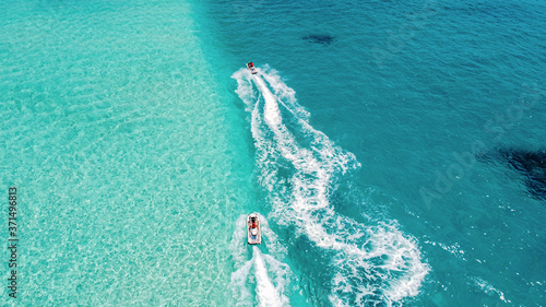 Photography Jet Ski, Tropical Ocean Aerial view