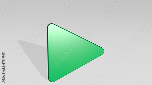 controls play 3D icon casting shadow - 3D illustration for background and business