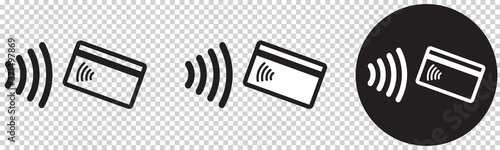Obraz na płótnie SYMBOLE PAIEMENT SANS CONTACT NOIR ET BLANC w salonie