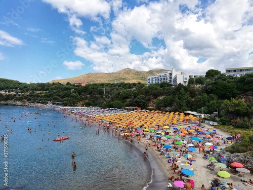 View of the Calanca beach in Marina di Camerota in Italy