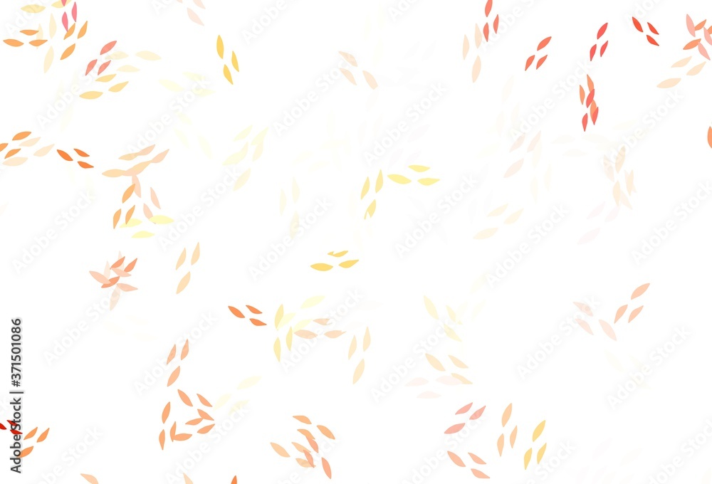 Light Red vector doodle background with leaves.