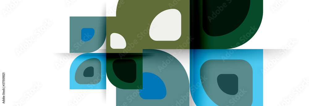 Set of vector modern geometric abstract backgrounds with repeating abstract round shapes patterns and shadow effects Set of vector modern geometric abstract backgrounds with repeating abstract round shapes patterns and shadow effects
