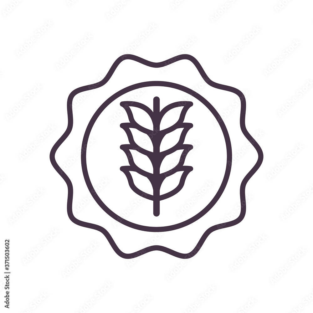 wheat ear in seal stamp line style icon vector design wheat ear in seal stamp line style icon vector design