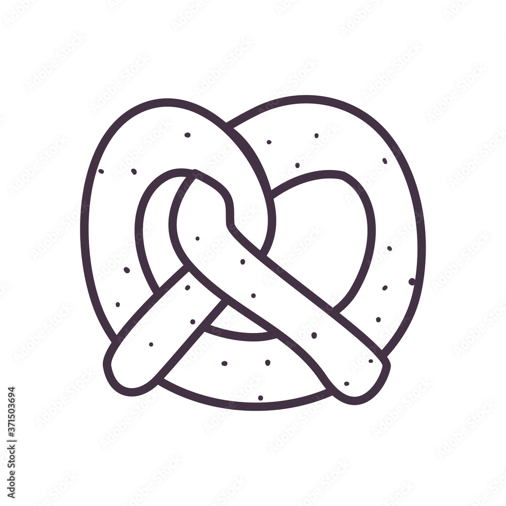 pretzel line style icon vector design