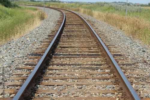Railway curve in the countryside