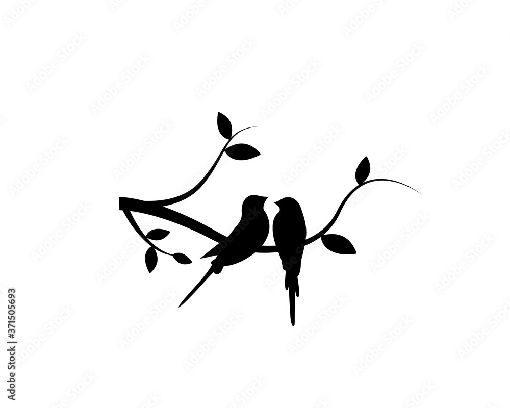 Two Love Bird Silhouette