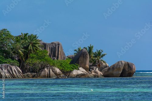 Schilderij op canvas anse source d'argent beach la digue island in Seychelles