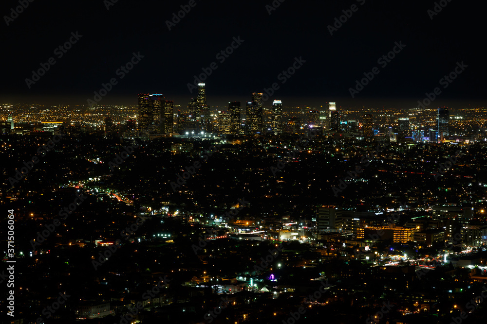 Night view of Los Angeles, California, USA