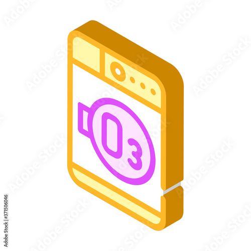 ozone laundry system machine isometric icon vector illustration