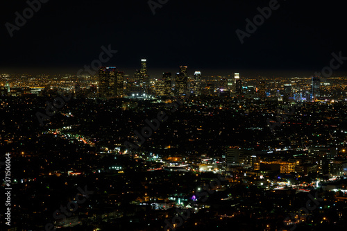 Night view of Los Angeles, California, USA