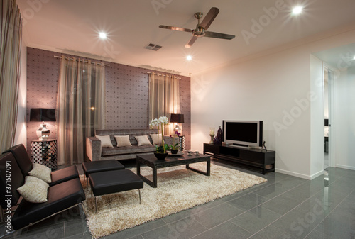 Wallpaper Mural A modern cozy living room interior design Torontodigital.ca