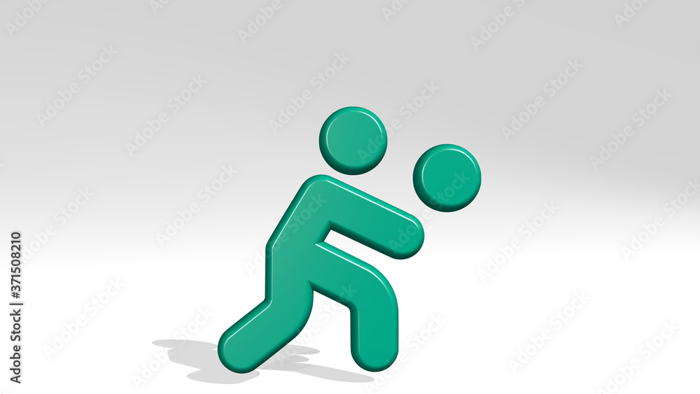 TENNIS FOREHAND 3D icon casting shadow - 3D illustration for ball and background TENNIS FOREHAND 3D icon casting shadow - 3D illustration for ball and background