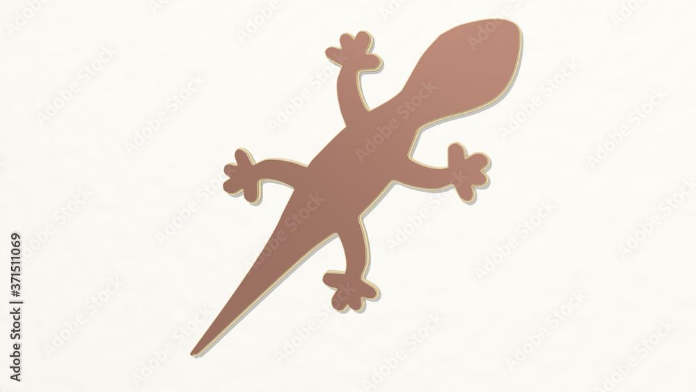 LIZARD 3D drawing icon - 3D illustration for animal and background