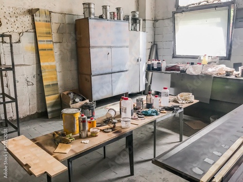 Photos Old Room workshop carpentry woodwork for working with wood, plywood and painting
