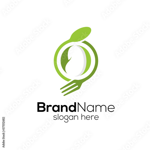 soybean with a fork and spoon for a health food logo, Soybean vector flat illustration. Organic legumes beans