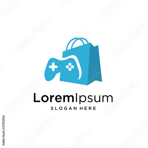 Gaming Store Logo .Game Shop Logo Template Design Vector . Gaming Party Shop.