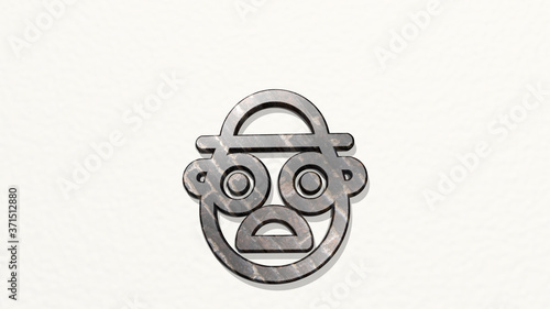 Платно famous character mr potato head 3D icon on the wall - 3D illustration for archit