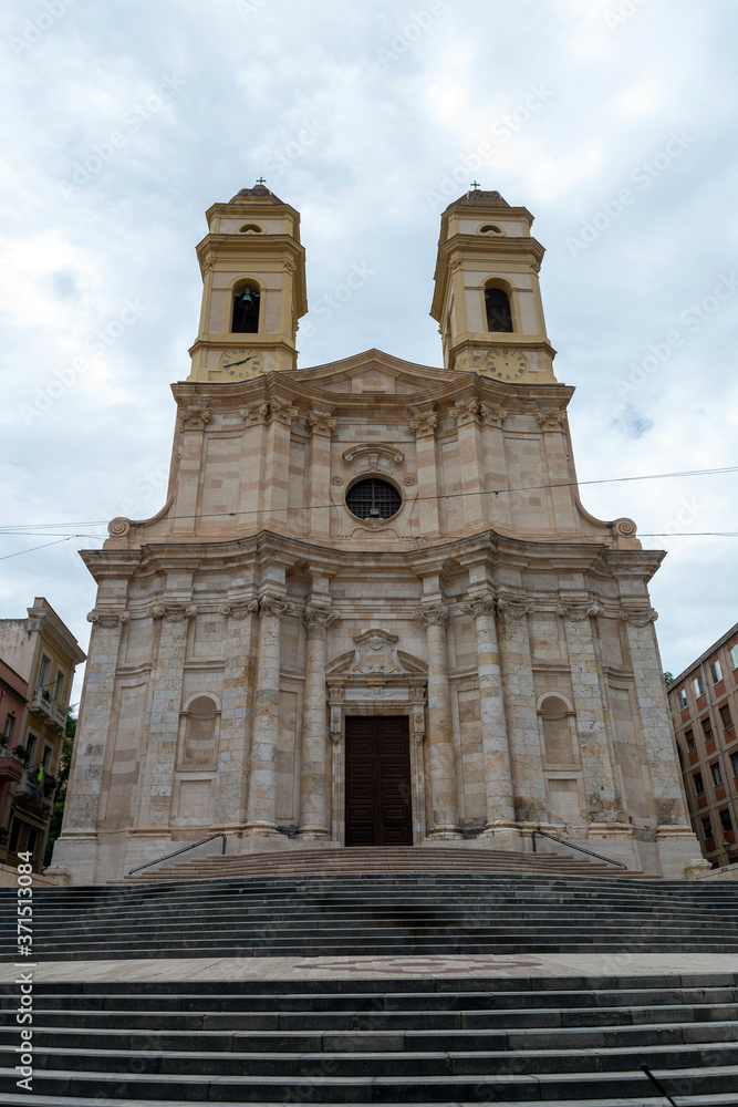 St Anne's Church in Cagliari on a cloudy summer day